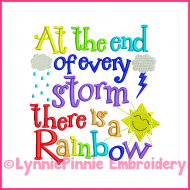 Rainbow Storm Word Art Embroidery Design 4x4 5x7 6x10