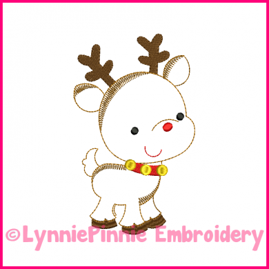 Reindeer Colorwork Sketch Embroidery Design 4x4 5x7 6x10