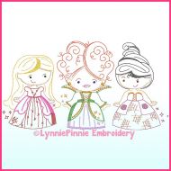 ColorWork Witch Sisters Trio Machine Embroidery Design File 4x4 5x7 6x10