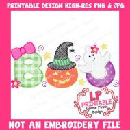 PRINTABLE Design Girly BOO (NOT an embroidery file)