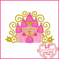 Swirly Castle Applique 4x4 5x7 6x10 7x11 SVG