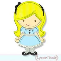 Cutie Princess as Alice in Wonderland Applique 4x4 5x7 6x10