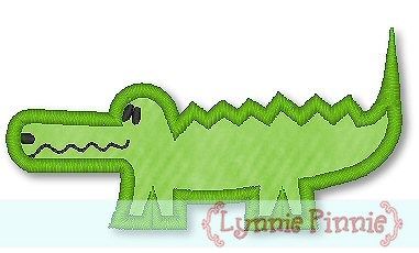 Alligator Applique Machine Embroidery Design File 4x4 5x7