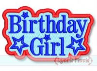 All American Birthday Girl Star Applique Embroidery Design 2 4x4 5x7 6x10 SVG