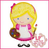 Artist Cutie 1 Applique 4x4 5x7 6x10