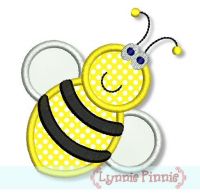 Bumble Bee Applique 4x4 5x7