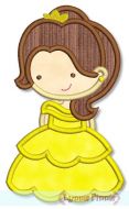 Cutie Princess as Belle the Beauty Applique 4x4 5x7 6x10