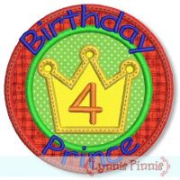 Birthday Prince Applique Set 4x4 5x7