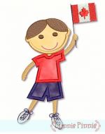 Applique Canadian Flag Boy 4x4 5x7