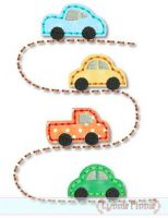 Cars on the Road STITCHY Applique 4x4 5x7 6x10 7x11 SVG