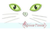 Cat Face with Applique Eyes 4x4 5x7 6x10