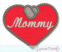Dogs Tags Heart Applique - Mommy 4x4 5x7 6x10