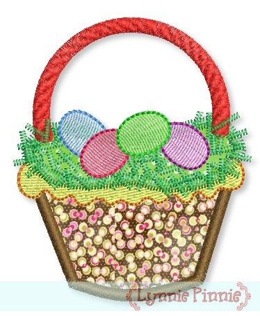 Easter Basket Cupcake Applique 4x4 5x7