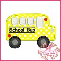 School Bus Applique With Mini & Felt Clippie 4x4 5x7 6x10 SVG