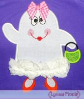 Girly 3D Ghost Applique 4x4 5x7 6x10 7x11