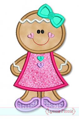 Download Gingerbread Girl Applique 4x4 5x7 6x10 SVG - Welcome to Lynnie Pinnie.com! Instant download and ...