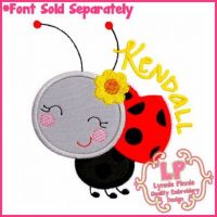 Happy Ladybug Applique 4x4 5x7 6x10 7x11 SVG