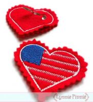 Heart Flag Felt Clippies Design 4x4
