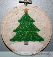 Tree with Star Applique for Little Hoops 4x4 5x7