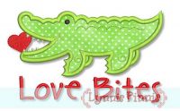 Love Bites Alligator Applique 4x4 5x7 6x10