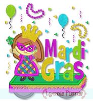 Mardi Gras Parade Float Girl 5x7 6x10 - optional fringe