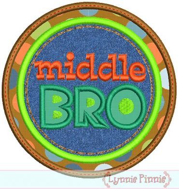 Middle Bro Double Circle Applique 4x4 5x7 6x10