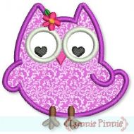 Olivia Owl Applique 4x4 5x7 6x10