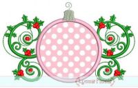 Christmas Ornament Flourish Applique 4x4 5x7 6x10 SVG