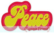 Peace Word Applique 4x4 & 5x7