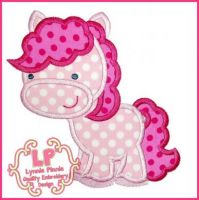 Pretty Pink Pony Applique 4x4 5x7 6x10 7x11 SVG
