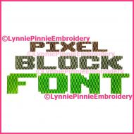 Pixel Block Simple Embroidery Font -- 3 Sizes + BX