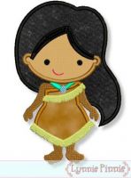 Cutie Princess as Pocahontas Applique 4x4 5x7 x610