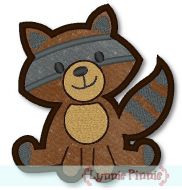 Raccoon Applique 4x4 5x7 6x10