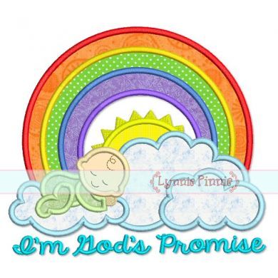 Rainbow Baby God's Promise Applique 4x4 5x7 6x10 7x11 SVG