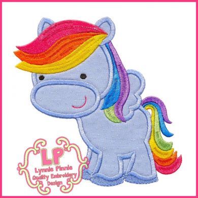 Rainbow Pegasus Pony 2 4x4 5x7 6x10 7x11 SVG