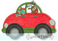Applique Reindeer with Presents Car 4x4 5x7