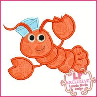 Sailor Lobster Applique 4x4 5x7 6x10