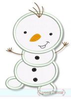 Silly Snowman Applique 4x4 5x7 6x10 SVG