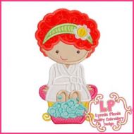 Spa Girl 1 Applique 4x4 5x7 6x10 SVG