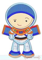 Little Cutie Space Explorer Boy Applique 4x4 5x7 6x10 SVG