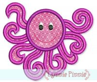 Swirly Octopus Applique 4x4 5x7