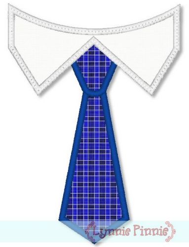 Tie with Shirt Collar Applique 4x4 5x7 6x10