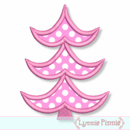 Applique Retro Christmas Tree 4 4x4 & 5x7 6x10