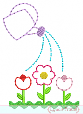 Flower Garden Applique Embroidery Design