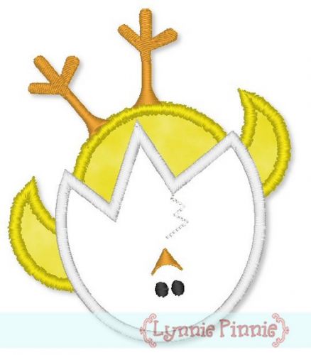 Wobbly Hatching Chick Applique 4x4 5x7
