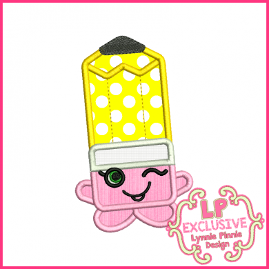 Cutie Kawaii Pencil Applique 4x4 5x7 - Lynnie Pinnie.com Instant ...